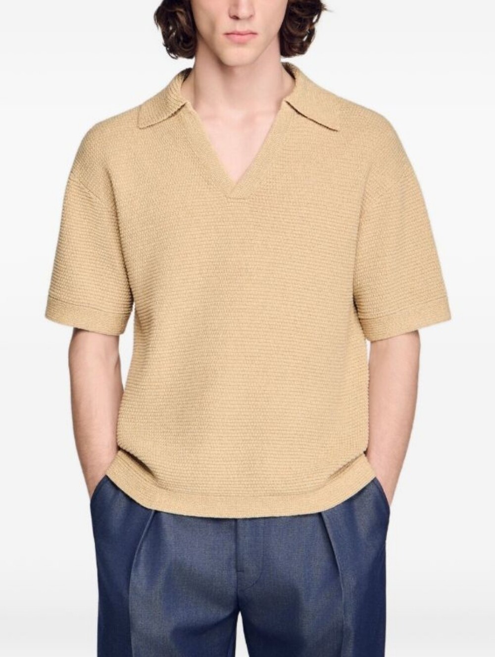 New Cotton + Silk Loosely Woven Polo L
